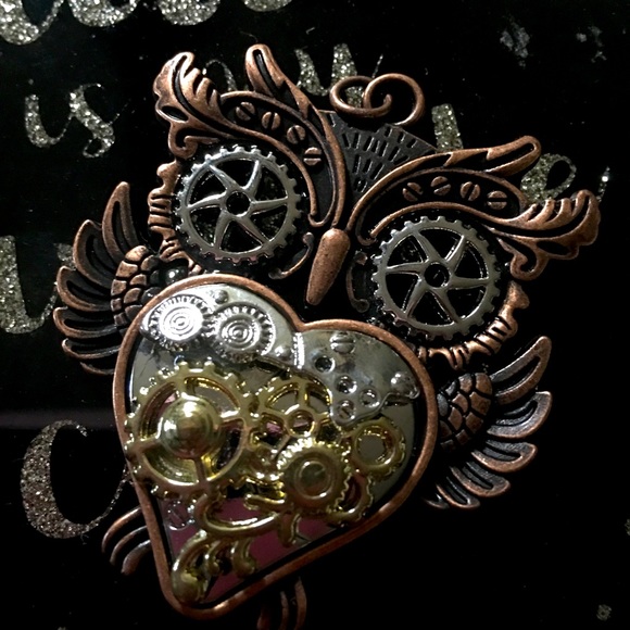 Copper, Silver & gold color Owl Pendant - Picture 1 of 4
